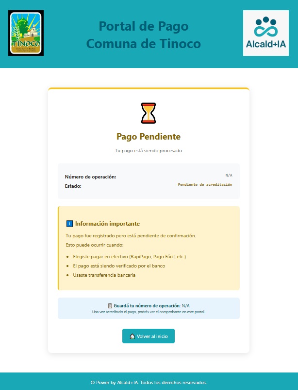 Estado de pago pendiente